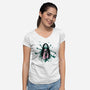 Himeno And Ghost Devil-Womens-V-Neck-Tee-Afire