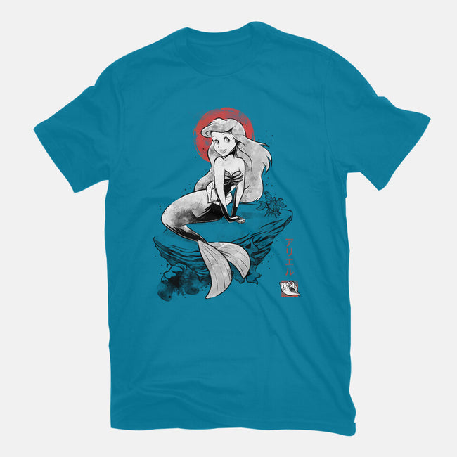 Queen Of The Wave Sumi-e-Unisex-Basic-Tee-Astrobot Invention