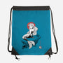 Queen Of The Wave Sumi-e-None-Drawstring-Bag-Astrobot Invention