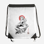 Queen Of The Wave Sumi-e-None-Drawstring-Bag-Astrobot Invention