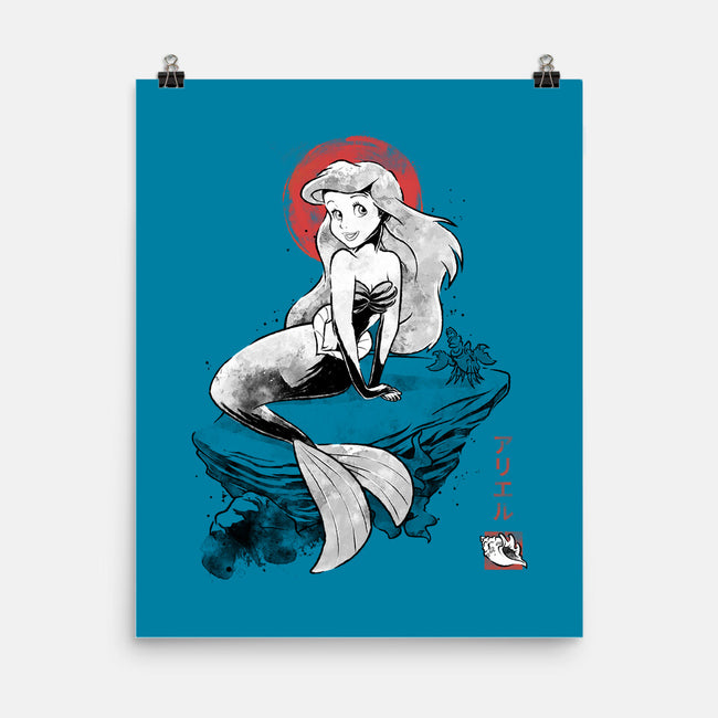 Queen Of The Wave Sumi-e-None-Matte-Poster-Astrobot Invention