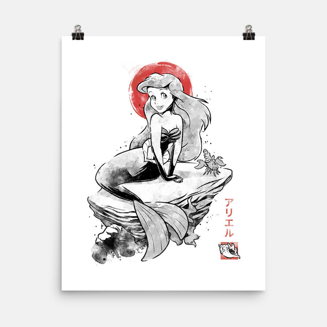 Queen Of The Wave Sumi-e-None-Matte-Poster-Astrobot Invention