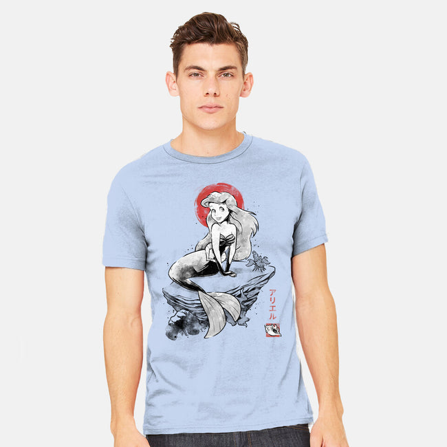 Queen Of The Wave Sumi-e-Mens-Heavyweight-Tee-Astrobot Invention