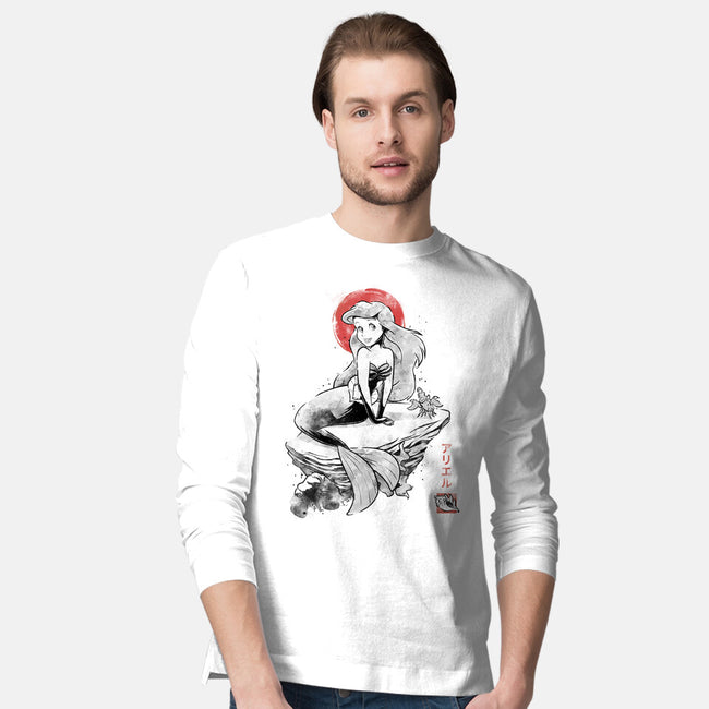 Queen Of The Wave Sumi-e-Mens-Long Sleeved-Tee-Astrobot Invention