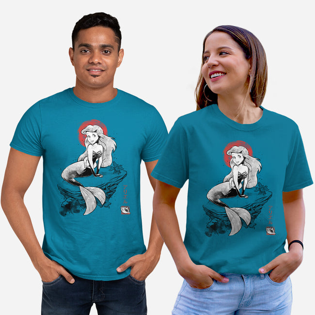Queen Of The Wave Sumi-e-Unisex-Basic-Tee-Astrobot Invention