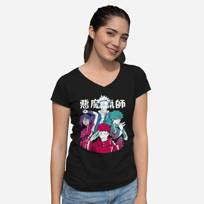 Shining Sorceres-Womens-V-Neck-Tee-yumie