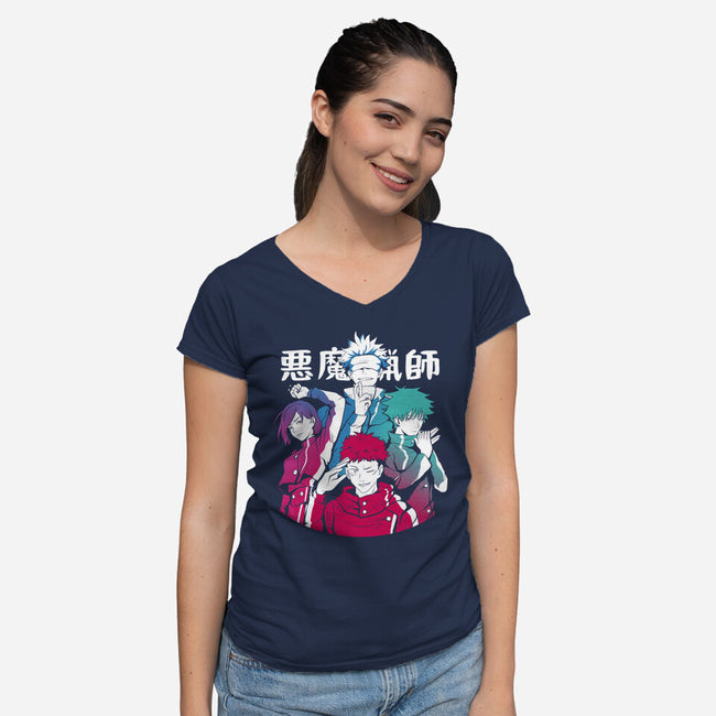 Shining Sorceres-Womens-V-Neck-Tee-yumie