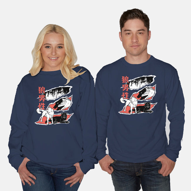 Summon Wolf-Unisex-Crew Neck-Sweatshirt-yumie