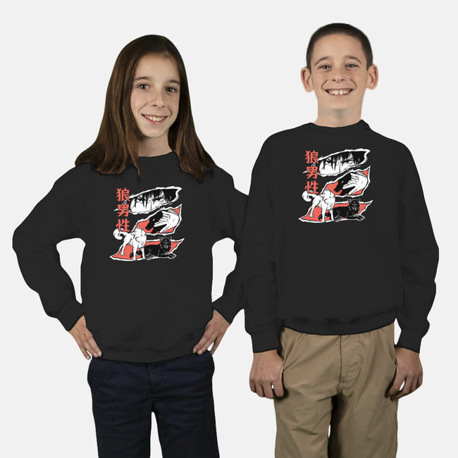 Summon Wolf-Youth-Crew Neck-Sweatshirt-yumie