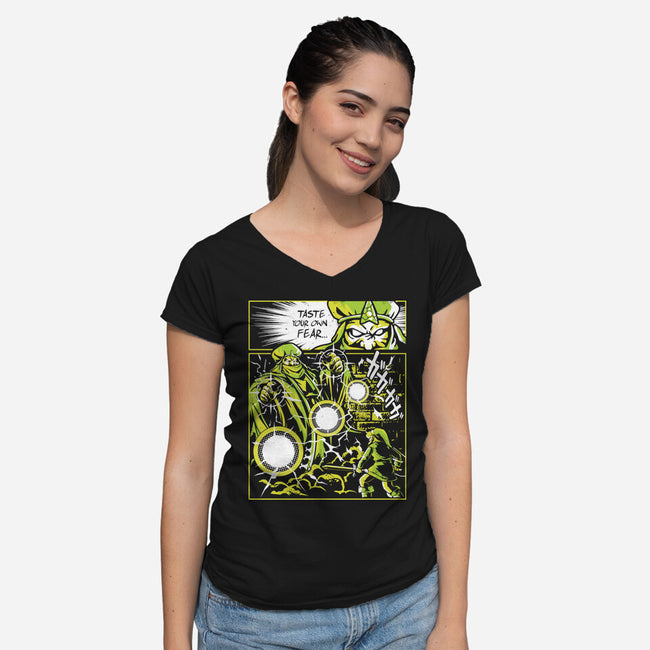 Taste Your Own Fear-Womens-V-Neck-Tee-arace