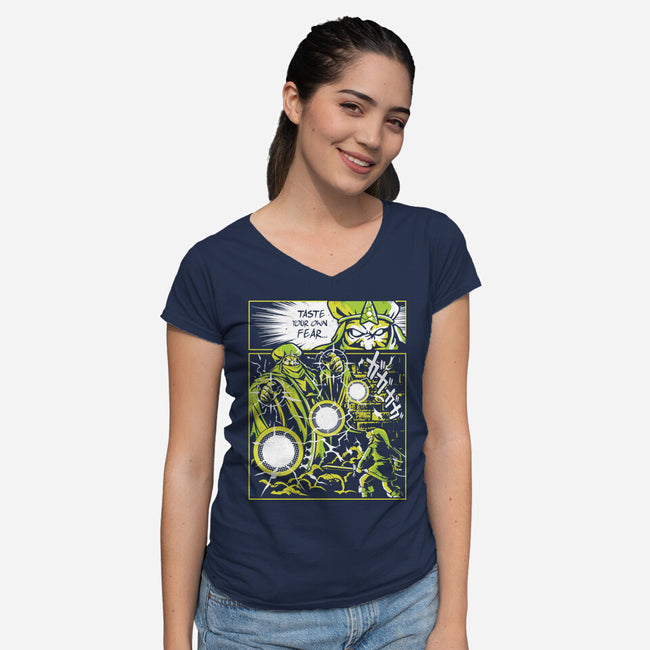 Taste Your Own Fear-Womens-V-Neck-Tee-arace