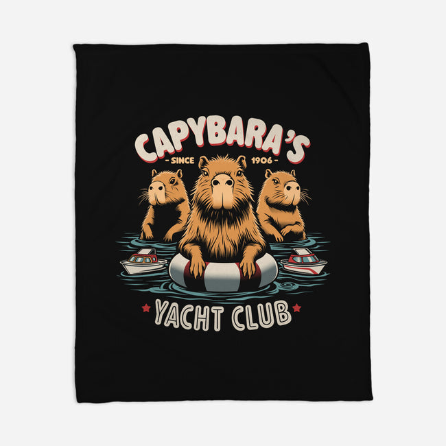 Capybaras Yatch Club-None-Fleece-Blanket-Popnotic