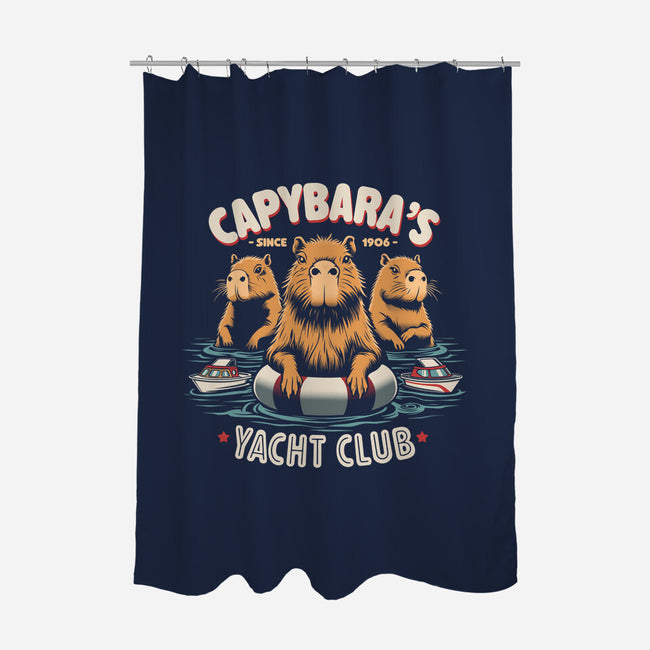 Capybaras Yatch Club-None-Polyester-Shower Curtain-Popnotic