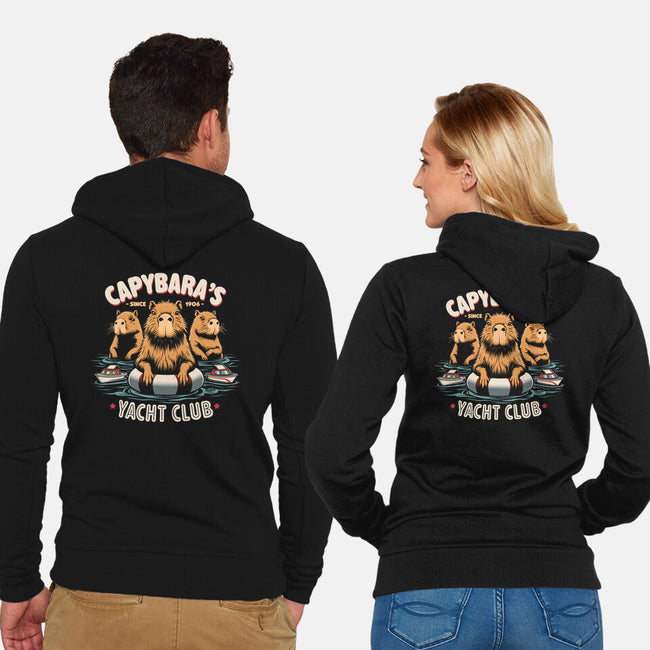 Capybaras Yatch Club-Unisex-Zip-Up-Sweatshirt-Popnotic