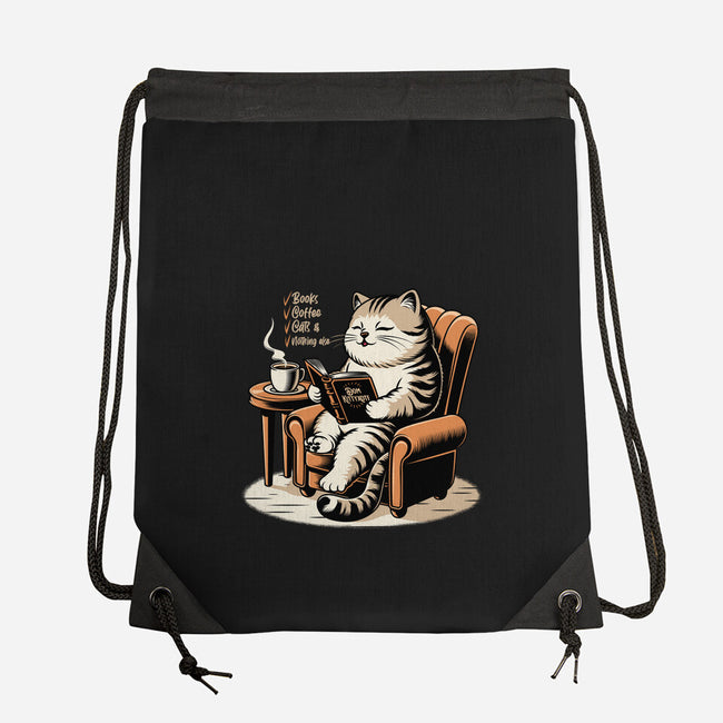 Books Coffee And Cats-None-Drawstring-Bag-Popnotic