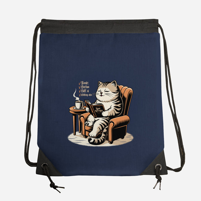 Books Coffee And Cats-None-Drawstring-Bag-Popnotic