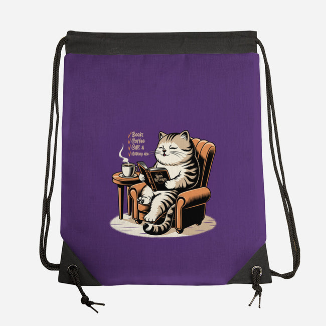 Books Coffee And Cats-None-Drawstring-Bag-Popnotic
