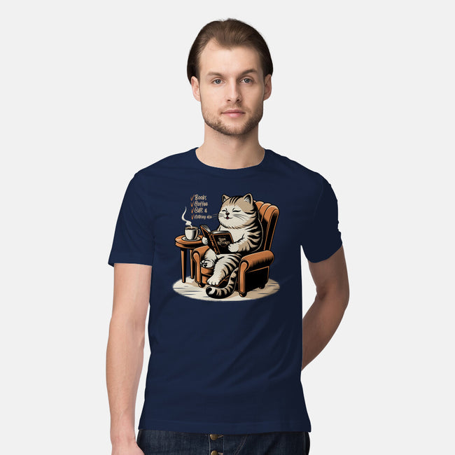 Books Coffee And Cats-Mens-Premium-Tee-Popnotic