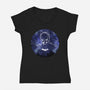 Galaxy Dark Knight-Womens-V-Neck-Tee-Astrobot Invention