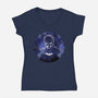 Galaxy Dark Knight-Womens-V-Neck-Tee-Astrobot Invention