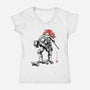 Ninja Donatello Sumi-E-Womens-V-Neck-Tee-Astrobot Invention