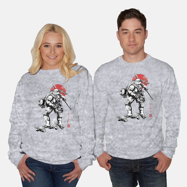 Ninja Donatello Sumi-E-Unisex-Crew Neck-Sweatshirt-Astrobot Invention