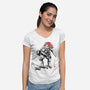 Ninja Donatello Sumi-E-Womens-V-Neck-Tee-Astrobot Invention