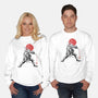 Ninja Raphael Sumi-E-Unisex-Crew Neck-Sweatshirt-Astrobot Invention