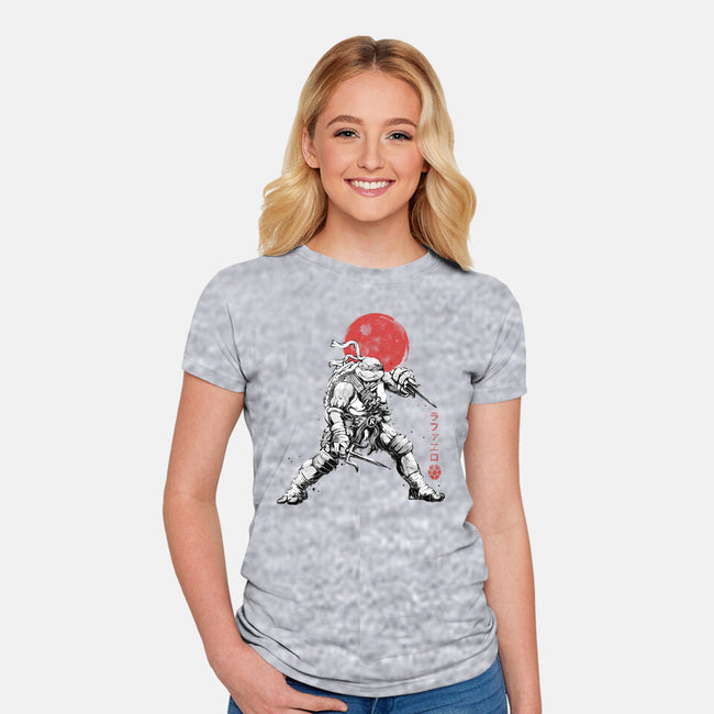 Ninja Raphael Sumi-E-Womens-Fitted-Tee-Astrobot Invention