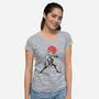 Ninja Raphael Sumi-E-Womens-V-Neck-Tee-Astrobot Invention