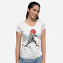 Ninja Raphael Sumi-E-Womens-V-Neck-Tee-Astrobot Invention