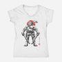 Ninja Leonardo Sumi-E-Womens-V-Neck-Tee-Astrobot Invention