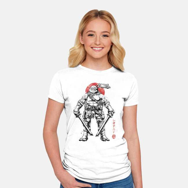 Ninja Leonardo Sumi-E-Womens-Fitted-Tee-Astrobot Invention