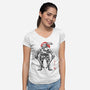 Ninja Leonardo Sumi-E-Womens-V-Neck-Tee-Astrobot Invention