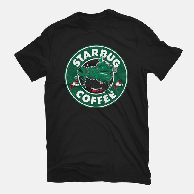 Starbug Coffee-Womens-Fitted-Tee-rocketman_art