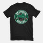 Starbug Coffee-Womens-Fitted-Tee-rocketman_art