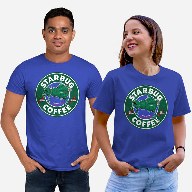Starbug Coffee-Unisex-Basic-Tee-rocketman_art
