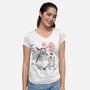 My Neighbor Sumi-e-Womens-V-Neck-Tee-DrMonekers