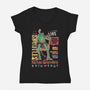 Miss Snooty's Solo Tour-Womens-V-Neck-Tee-Wheels