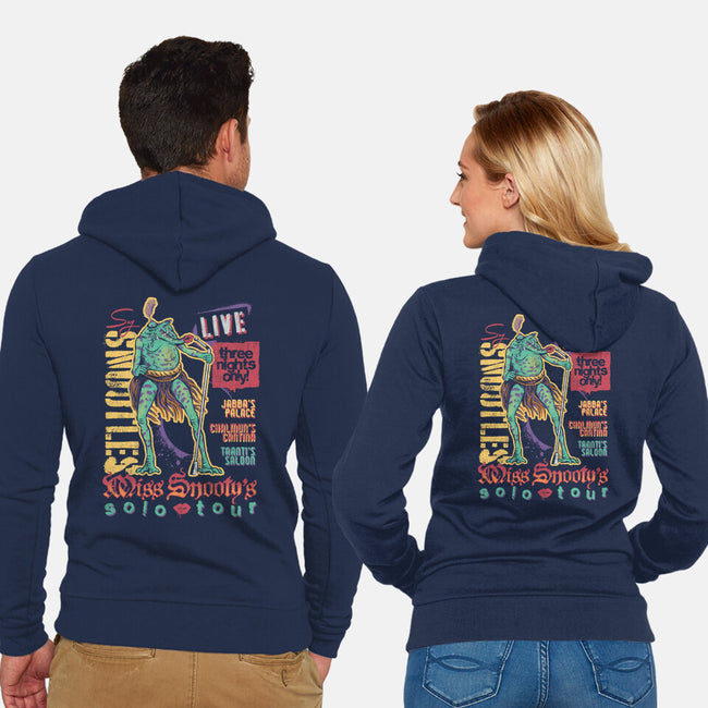 Miss Snooty's Solo Tour-Unisex-Zip-Up-Sweatshirt-Wheels