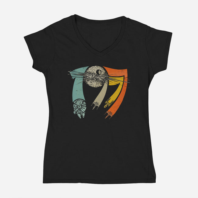 Vintage 1977-Womens-V-Neck-Tee-kg07
