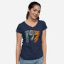 Vintage 1977-Womens-V-Neck-Tee-kg07