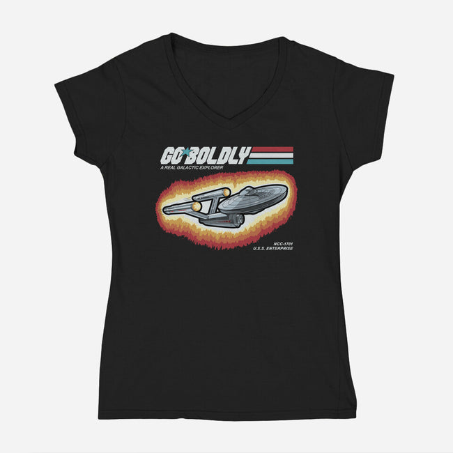 A Real Galactic Explorer-Womens-V-Neck-Tee-NMdesign