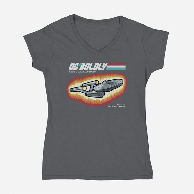 A Real Galactic Explorer-Womens-V-Neck-Tee-NMdesign