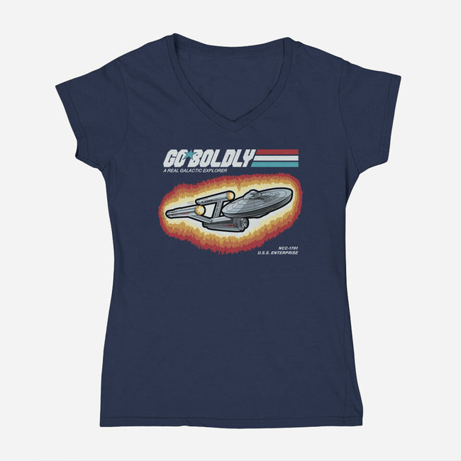 A Real Galactic Explorer-Womens-V-Neck-Tee-NMdesign
