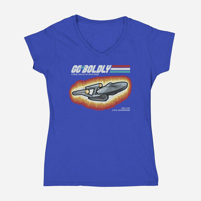 A Real Galactic Explorer-Womens-V-Neck-Tee-NMdesign