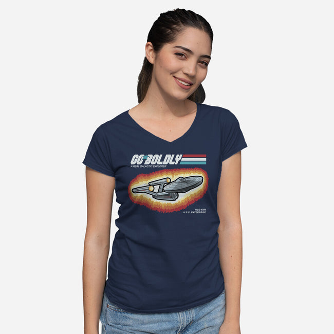 A Real Galactic Explorer-Womens-V-Neck-Tee-NMdesign