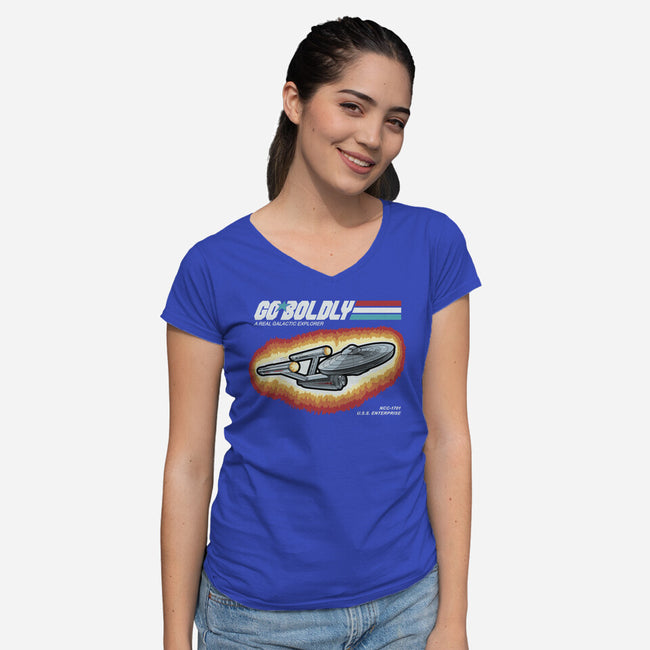 A Real Galactic Explorer-Womens-V-Neck-Tee-NMdesign
