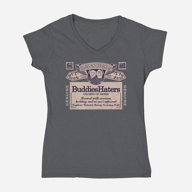 BuddiesHaters-Womens-V-Neck-Tee-NMdesign
