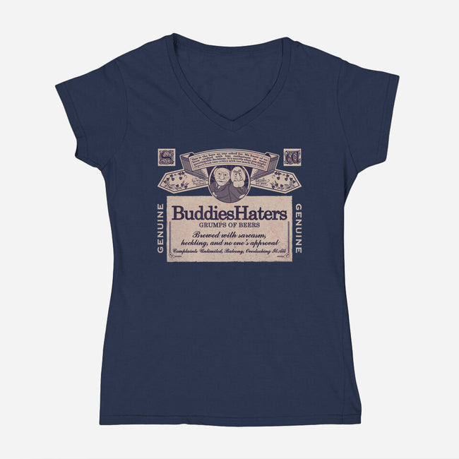 BuddiesHaters-Womens-V-Neck-Tee-NMdesign